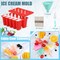 Popsicle Molds,Silicone Ice Pop Molds,BPA Free Popsicle Mold Reusable Easy Release Ice Pop Maker,Homemade Popsicle Mould with Silicone Funnel and Cleaning Brush (Red, 10 Cavities New)